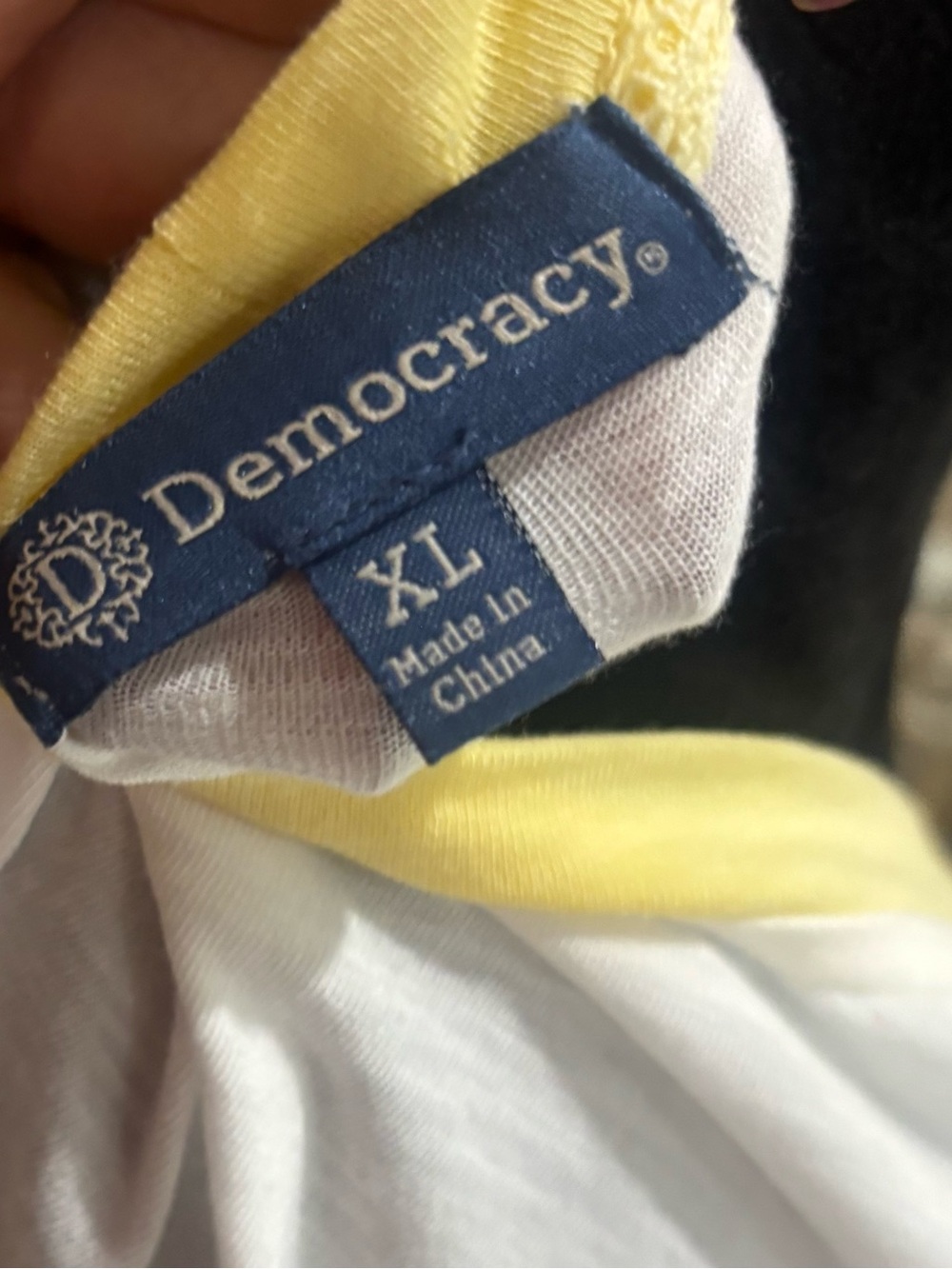 Democracy Yellow and White Lightweight Top - Picture 3 of 3
